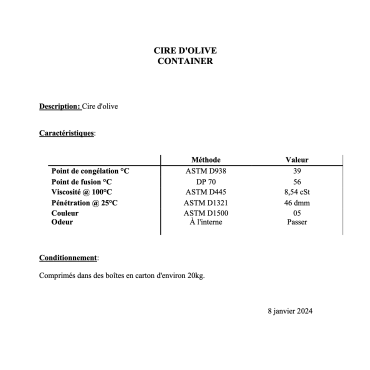 Cire d'olive Keragreen Remplissage